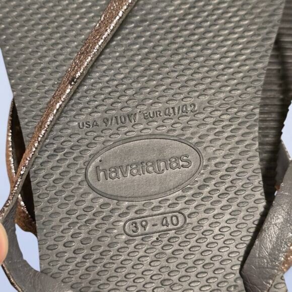 Havaianas Silver Black Sandal - Size‎ 9 / 10 - Picture 5 of 6